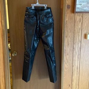 Men’s vintage genuine black leather pants 32w 29l